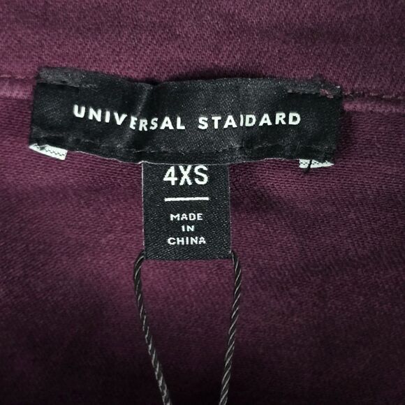 Universal Standard Women’s Plum Cotton-Blend Utility Jean Jacket 4XS Snap Front - Picture 5 of 11
